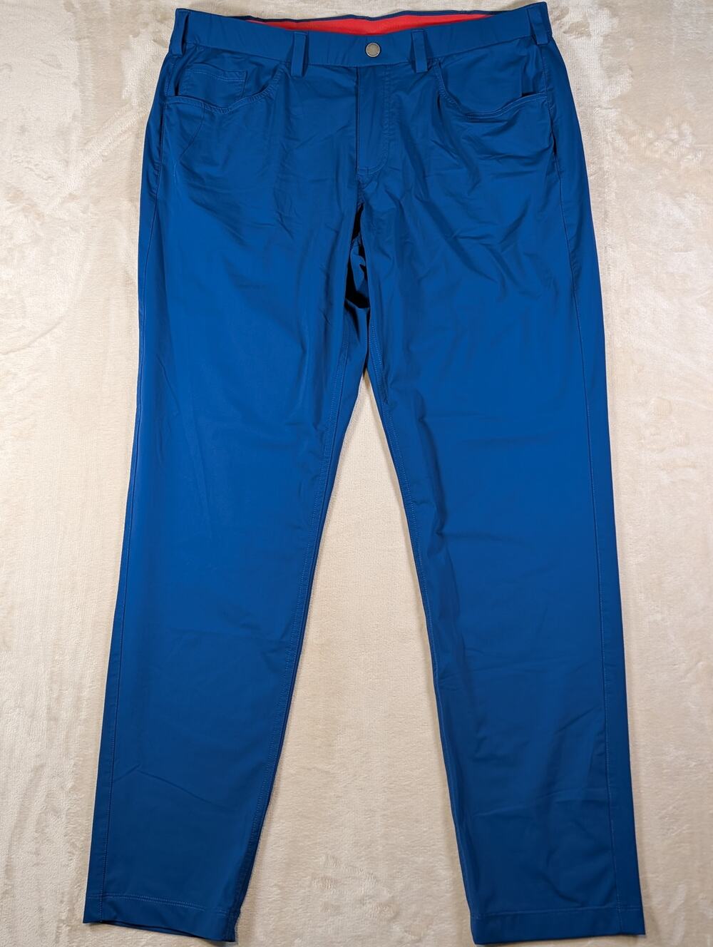 Redvanly Mens XL Blue Performance Golf Pants Stretch Flat Front Trousers 36x32